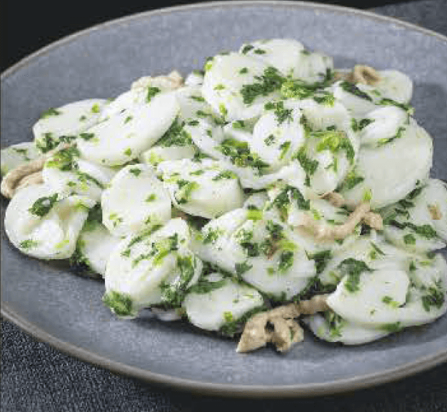 Stir-fried Glutinous Rice Cakes With Shredded Pork And Shepherd's Purse